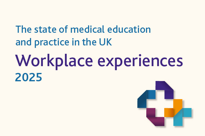 SoMEP 2025 workplace experiences text reads: The state of medical education and practice in the UK workplace experiences report 2025