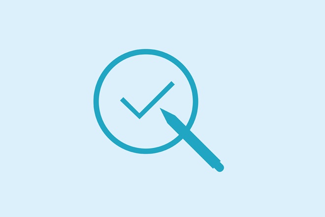 An icon showing a pencil checking a box