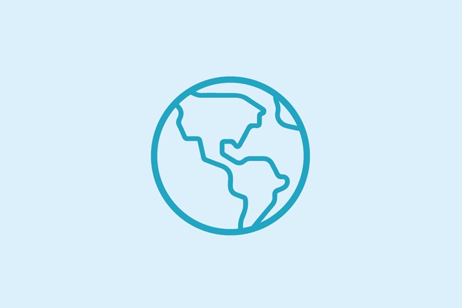 An icon of a globe