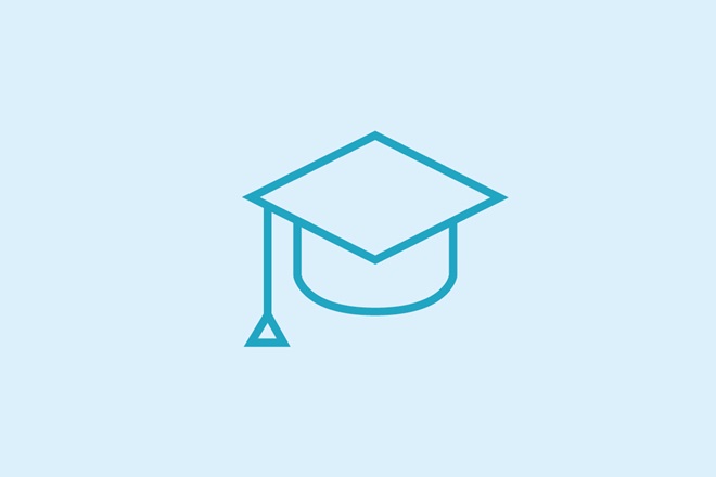 An icon of a graduation cap