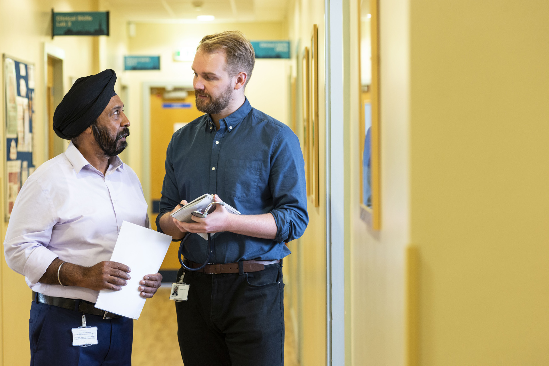 Two men in discussion in a medical discussion