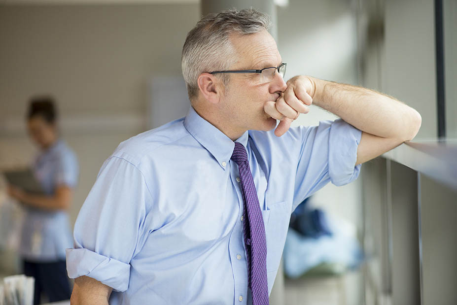 An exhausted doctor