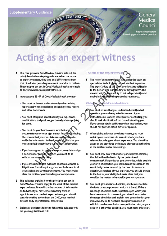 Acting as an expert witness 2008 cover