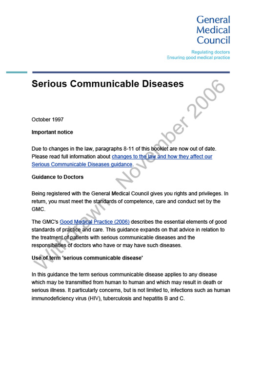Communicable diseases 1997 cover