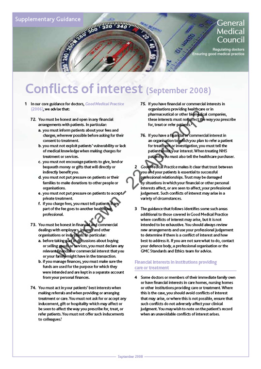Conflicts of interest 2008 cover