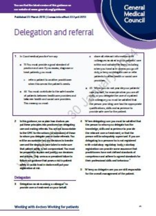 Delegation and referral 2013 cover