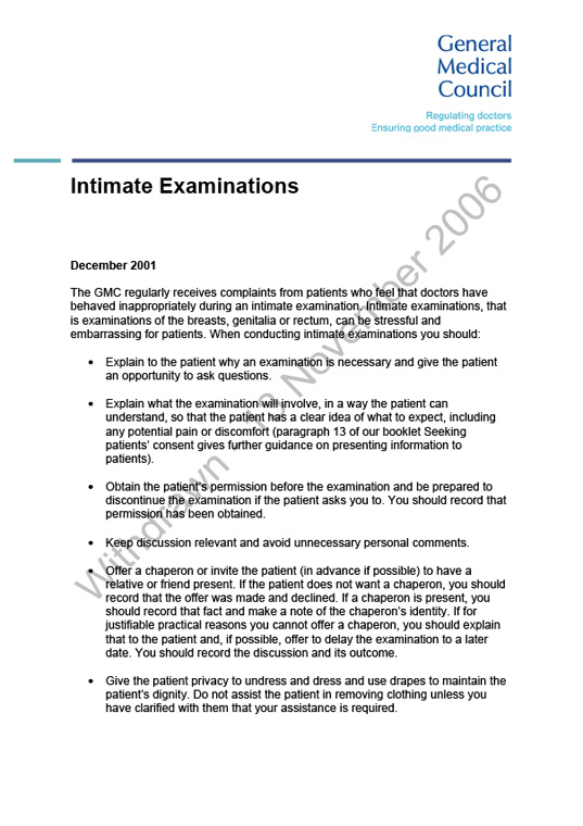 Intimate examinations 2001 cover