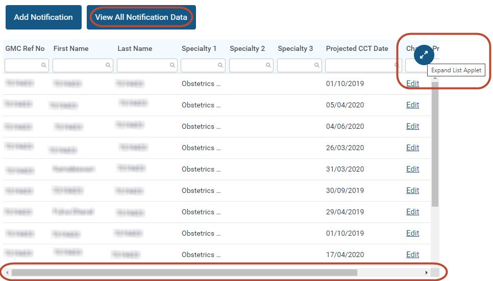 Screenshot from the 'notifications' screen of GMC Connect