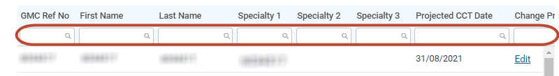 Screenshot from the doctor search screen of GMC Connect