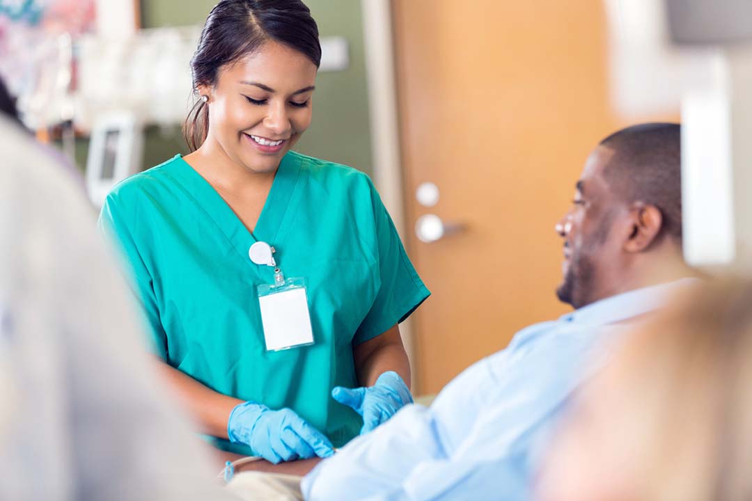 A doctor with patient in hospital