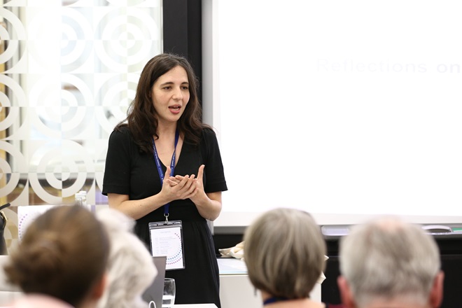 A trainer giving a training session to a group of people