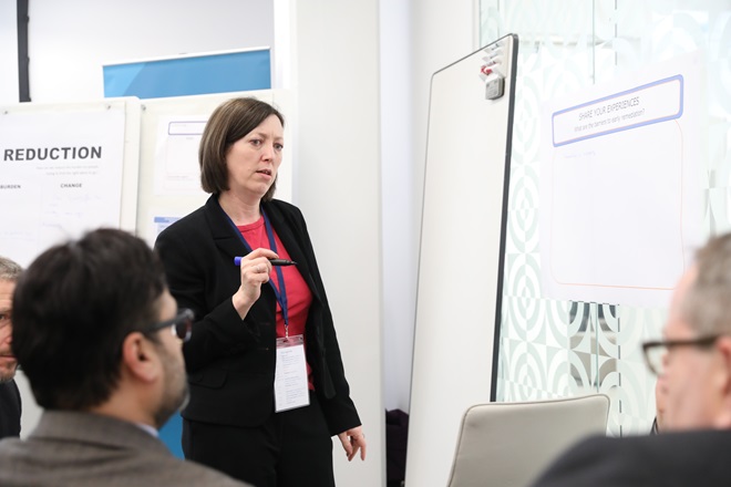 A trainer delivering a learning session