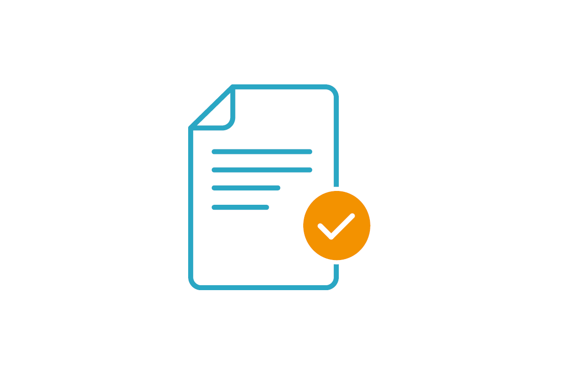 Icon representation of a confirmed document