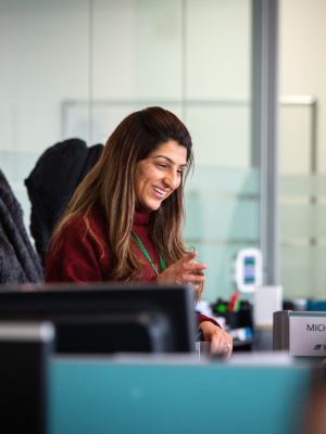 A member of the MPTS team in the office