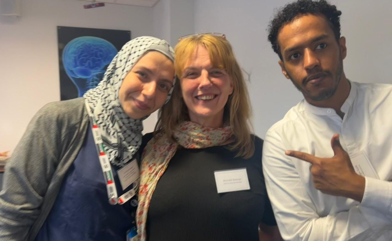 Dr Rula Hamad and Dr Salih Suliman with a colleague